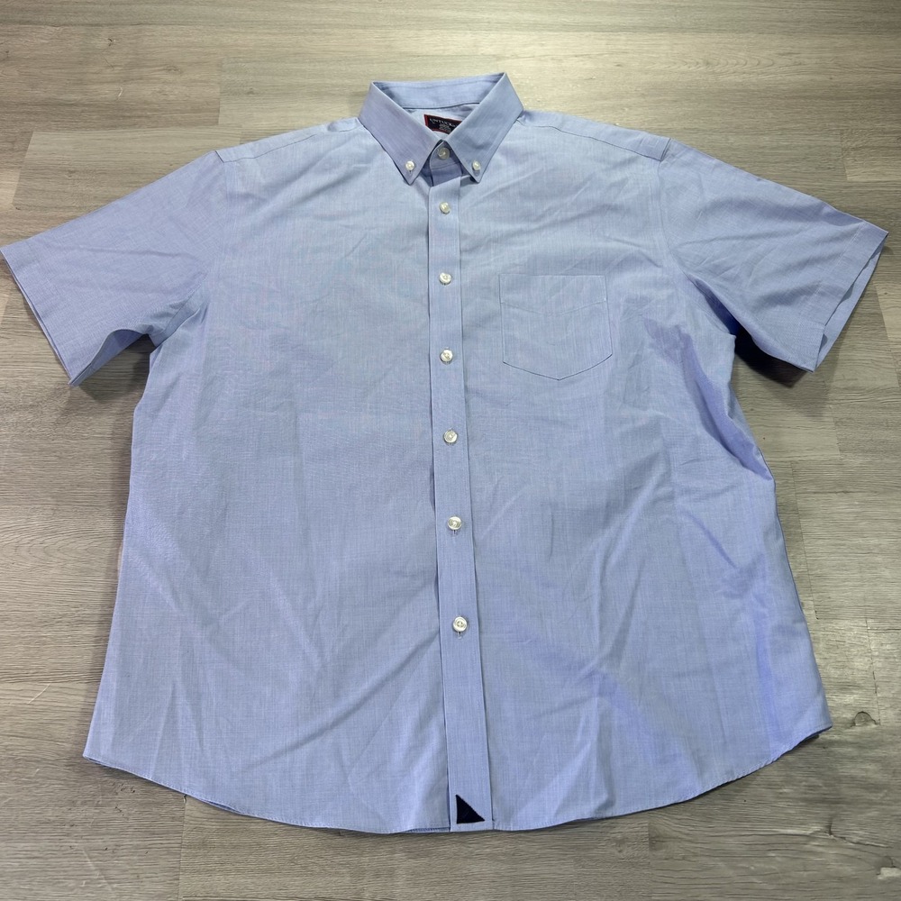UNTUCKit Shirt Mens Large Blue Check Short Sleeve Button Up Wrinkle Free Casual